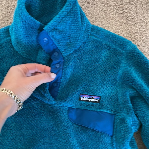 Patagonia Re-Tool Snap-T Fleece Pullover  Women's Blue/ Green XS - Picture 2 of 4
